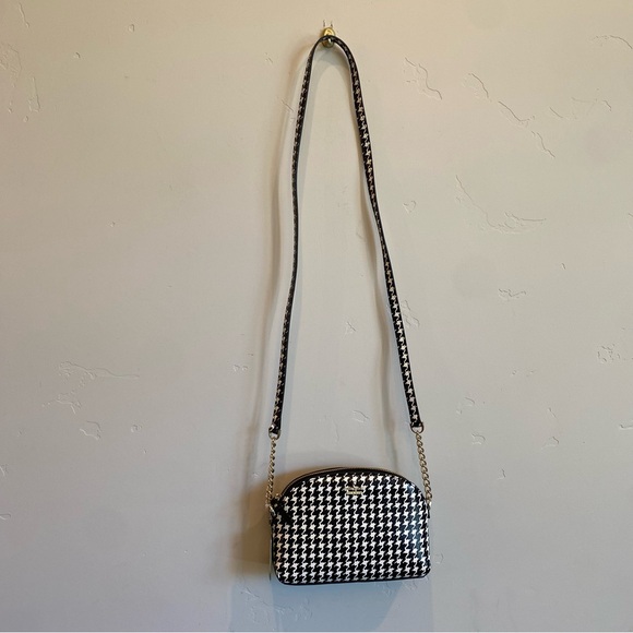 KATE SPADE Black & White Hilli Cameron Street Houndstooth Chain Crossbody - Picture 14 of 14